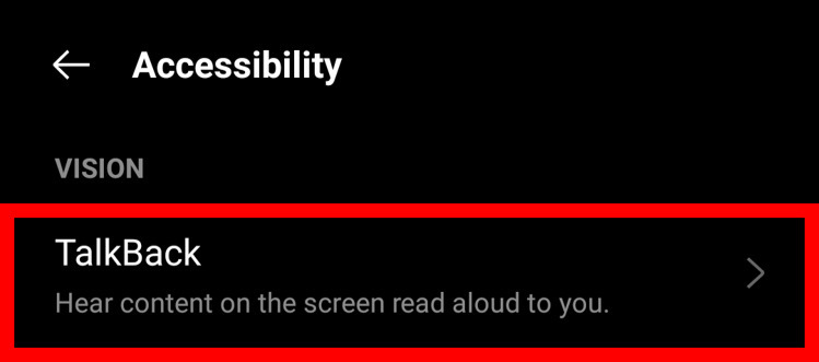 Disabling TalkBack Using Settings
